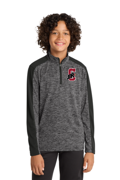 Adult and Youth Electric Heather Colorblock 1/4-Zip Pullover